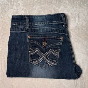 Angels Juniors Size 15 Skinny Jeans Dark Wash Embroidered Back Flap Pockets